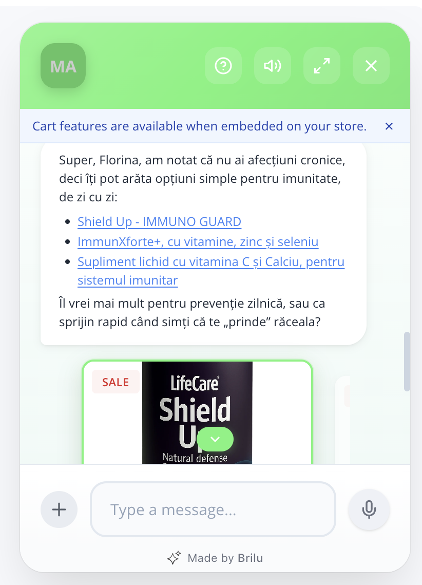 Revenue Agent recomandând produse pentru imunitate