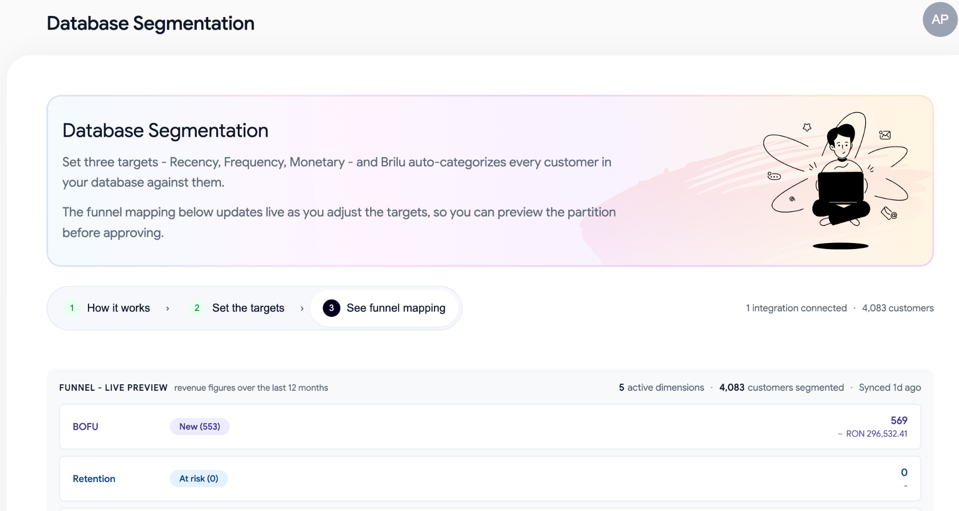 Database Segmentation - RFM Live Preview
