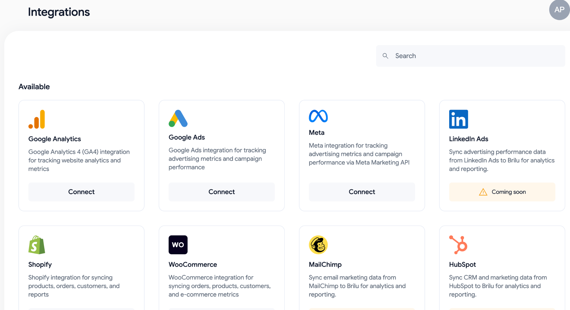 Integrations - Connected Platforms